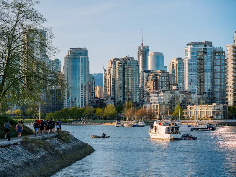 Yaletown high-rise condo overlooking False Creek and the downtown Vancouver skyline