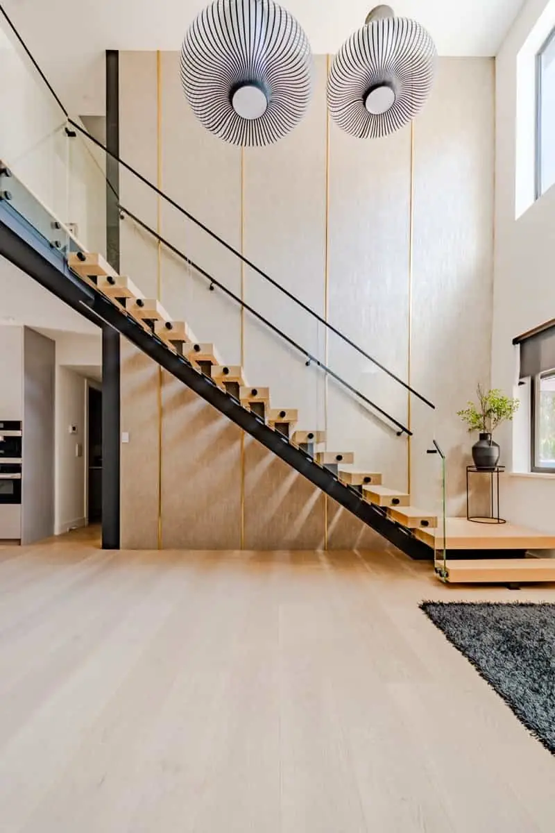 Luxury kitchen with waterfall island in a Coal Harbour penthouse