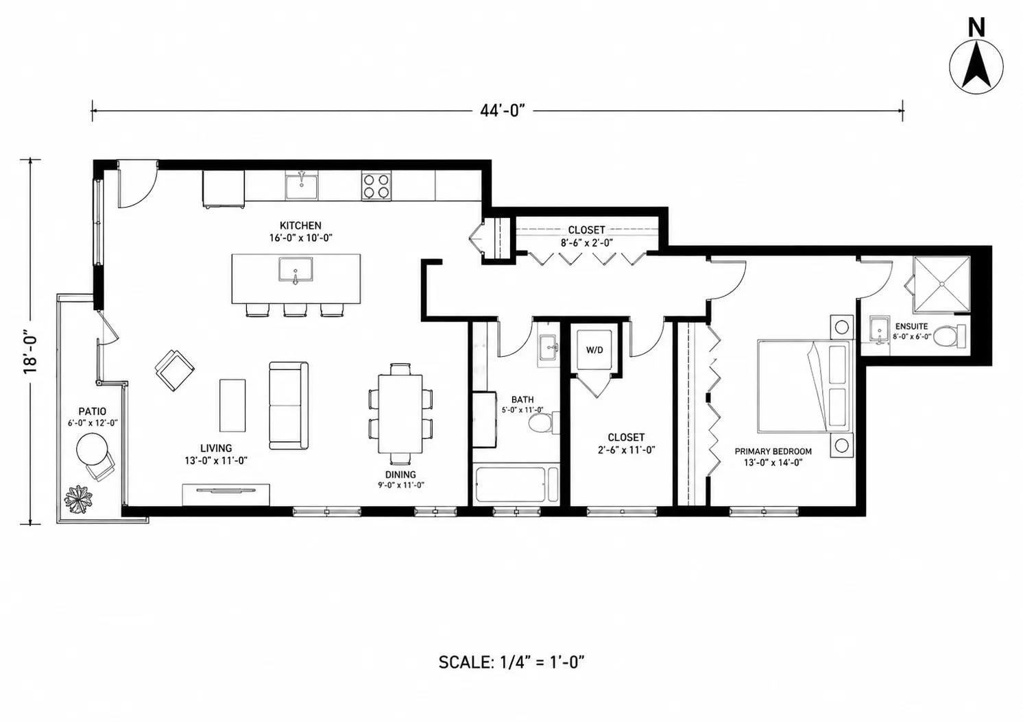 Floor plan with room dimensions for a Surrey home