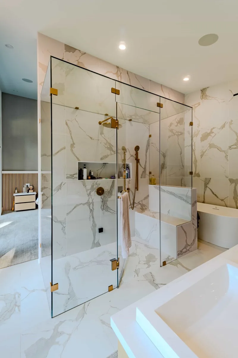 Ensuite bathroom photographed for a Surrey home